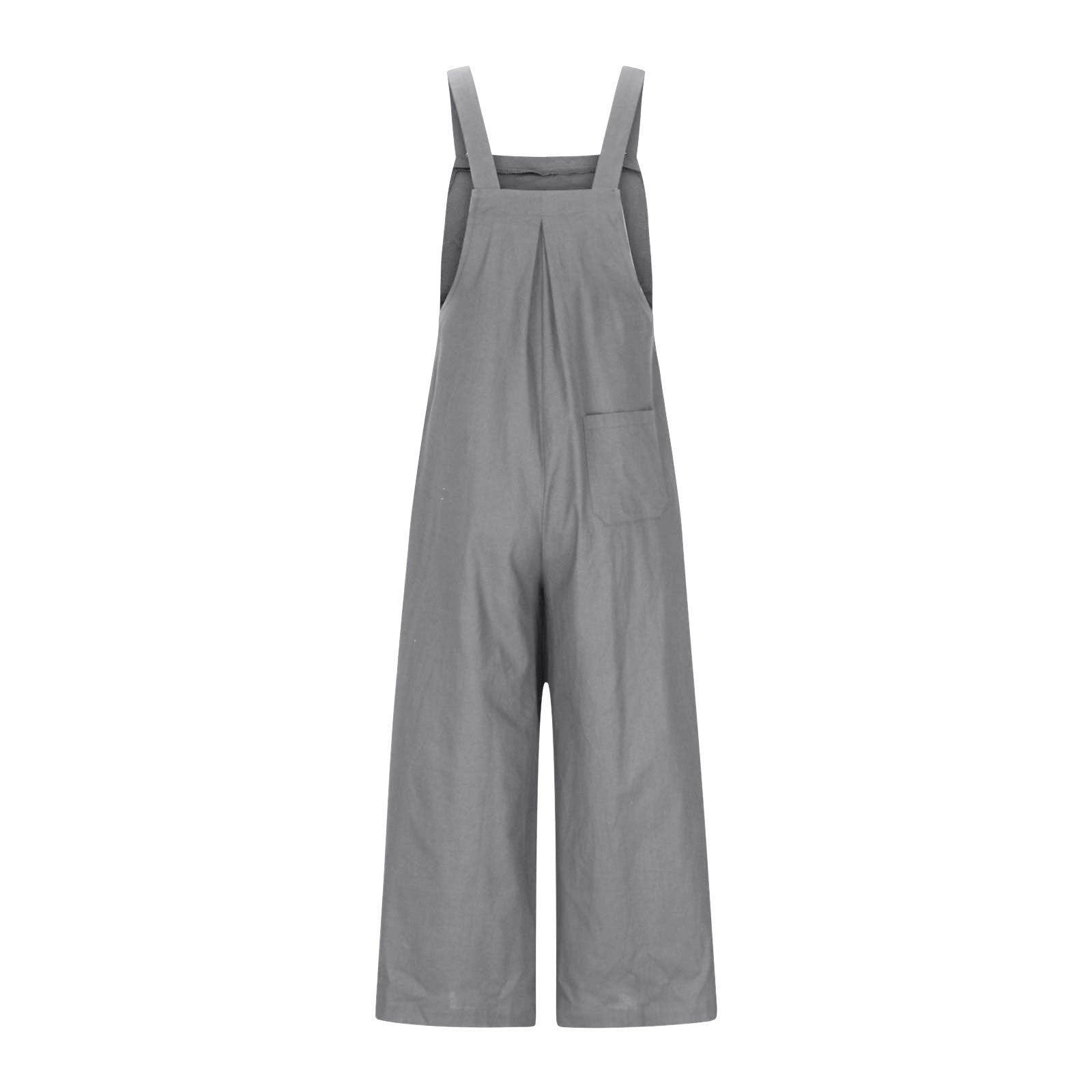 MEZZALL Girls Summer Sleeveless Wide Leg Jumpsuit Casual Solid Color Romper With Pockets Loose Fit Overalls For Toddler Kids Lovely Dailywear, Grey, 13-14 Years