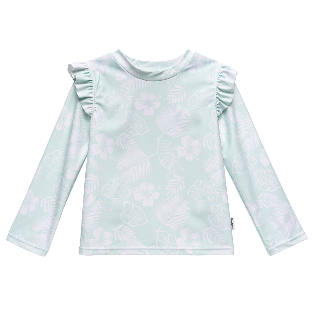 Gerber Baby and Toddler Girls Rashguard and Swimsuit Bottom, 2 Piece, Sizes 12 Months - 5T