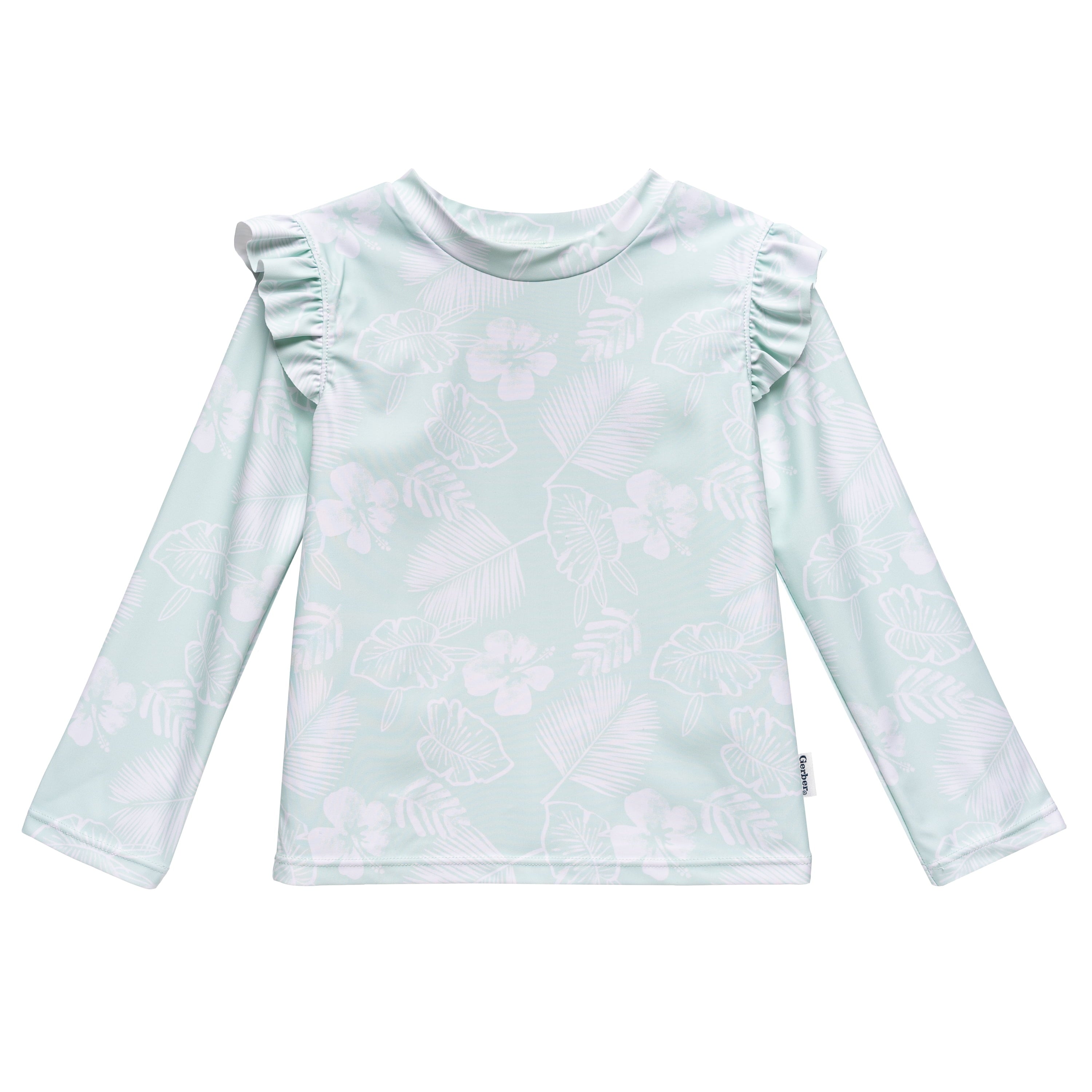 Gerber Baby and Toddler Girls Rashguard and Swimsuit Bottom, 2 Piece, Sizes 12 Months - 5T