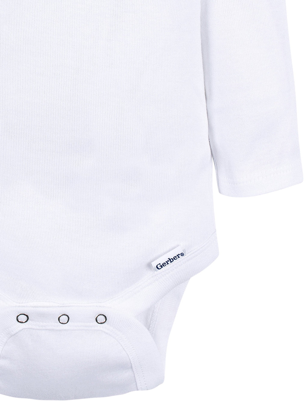 Gerber Gender Neutral Casual White Long Sleeve Cotton Bodysuit, 3-Pack, Sizes Preemie - 24 Months