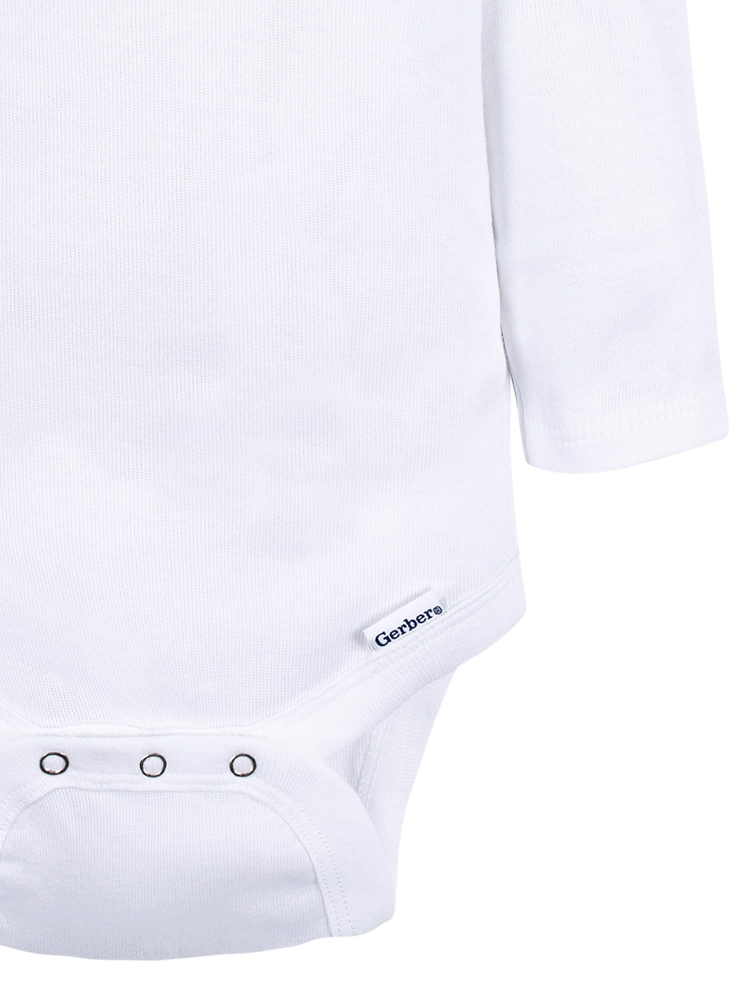 Gerber Gender Neutral Casual White Long Sleeve Cotton Bodysuit, 3-Pack, Sizes Preemie - 24 Months