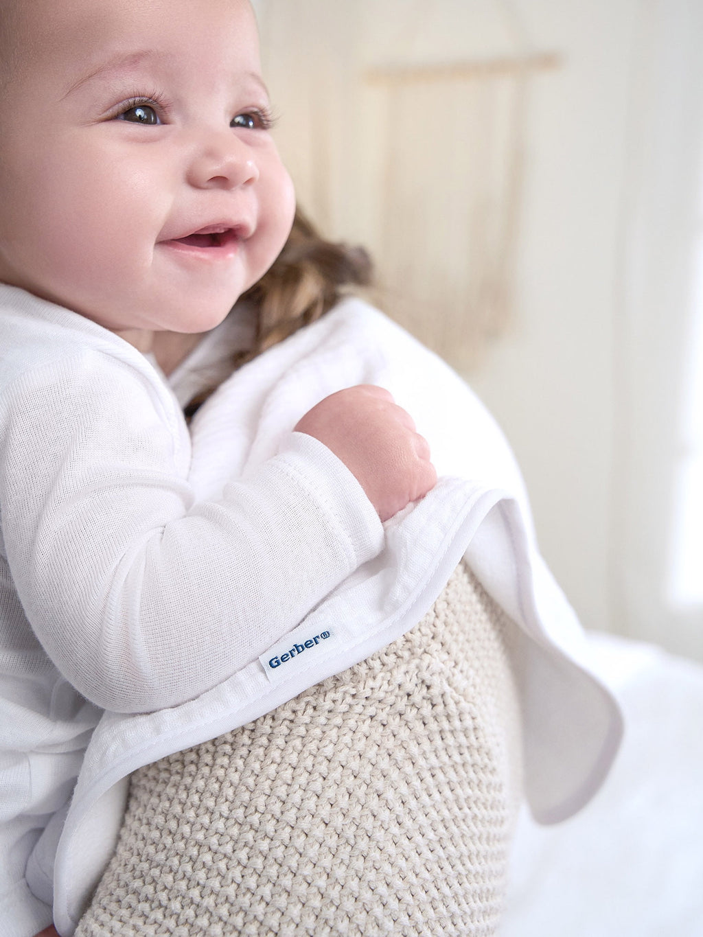 Gerber Gender Neutral Casual White Long Sleeve Cotton Bodysuit, 3-Pack, Sizes Preemie - 24 Months