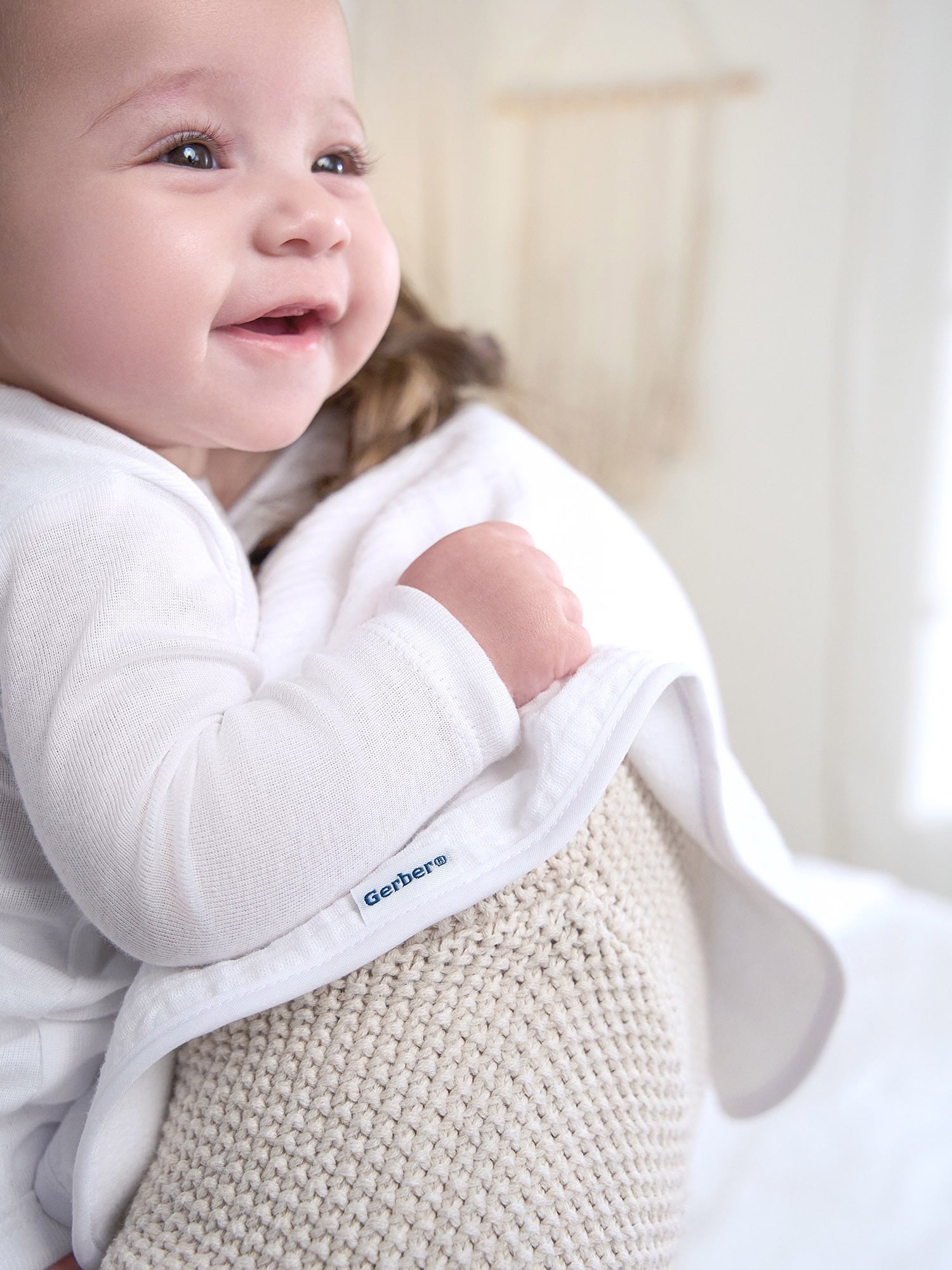 Gerber Gender Neutral Casual White Long Sleeve Cotton Bodysuit, 3-Pack, Sizes Preemie - 24 Months