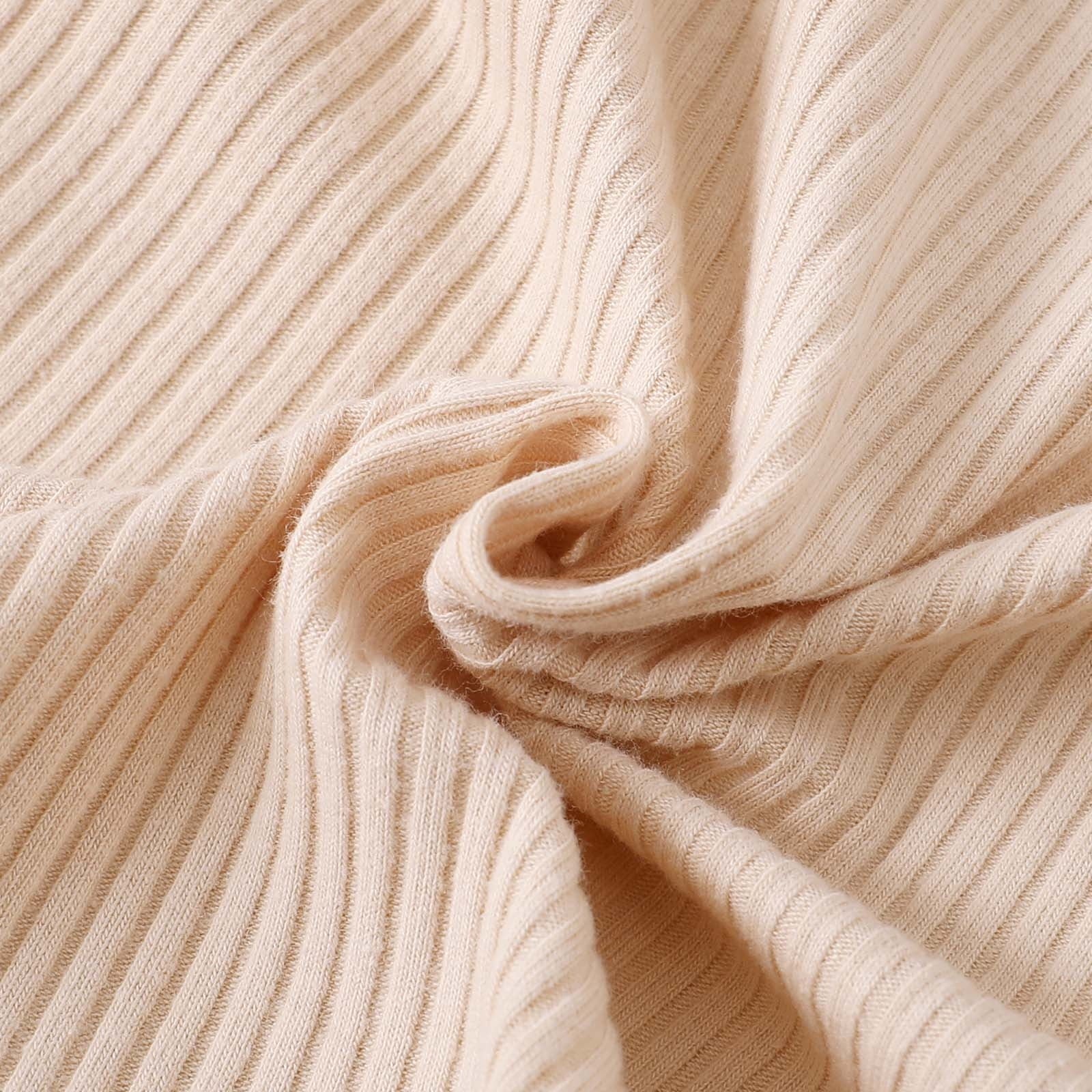 BLVB Baby Girl Fall Outfits Long Sleeve Ruffled Ribbed Knit Romper Heart Print Pants Infant Winter Clothes 3-18 Months