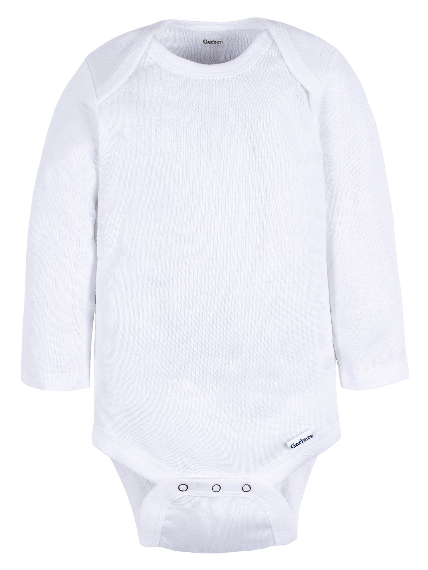 Gerber Gender Neutral Casual White Long Sleeve Cotton Bodysuit, 3-Pack, Sizes Preemie - 24 Months