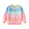Ahdbta Toddler Girls Cardigan Sweaters Button Down Long Sleeve Knitted Tops Casual Crewneck Cute Printed Sweater Tops