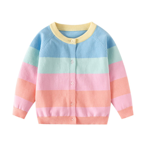 Ahdbta Toddler Girls Cardigan Sweaters Button Down Long Sleeve Knitted Tops Casual Crewneck Cute Printed Sweater Tops