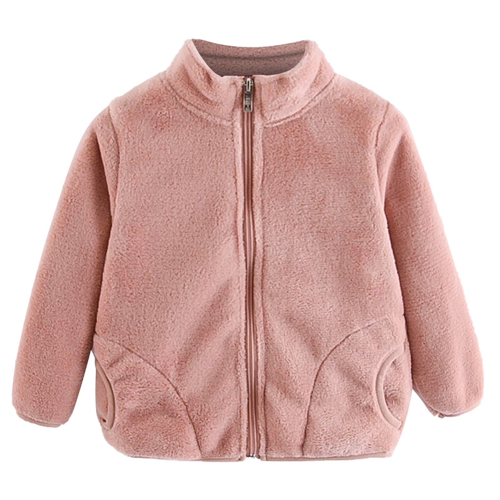 BXINGOHAI Girls Boys Fleece Winter Sweater Jacket Toddler Kids Baby Boys Girls Fashion Cute Solid Color Windproof Zipper Jacket Keep Warm Coat Wine,6-12Months
