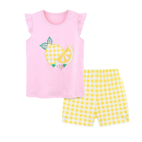 Caqnni 2Pcs Summer Outfits Set for Toddler Girls - Flower Short Sleeve T-Shirt & Pants for Gift Summer Outfits Girls' Clothing Set 2Pcs Summer Playwear Beach Outfits 4-5 Years,Black