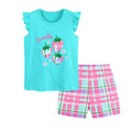 Caqnni 2Pcs Summer Outfits Set for Toddler Girls - Flower Short Sleeve T-Shirt & Pants for Gift Summer Outfits Girls' Clothing Set 2Pcs Summer Playwear Beach Outfits 4-5 Years,Black