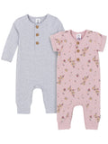 Gerber Baby Neutral Rompers, 2-Pack, Sizes Newborn - 24 Months