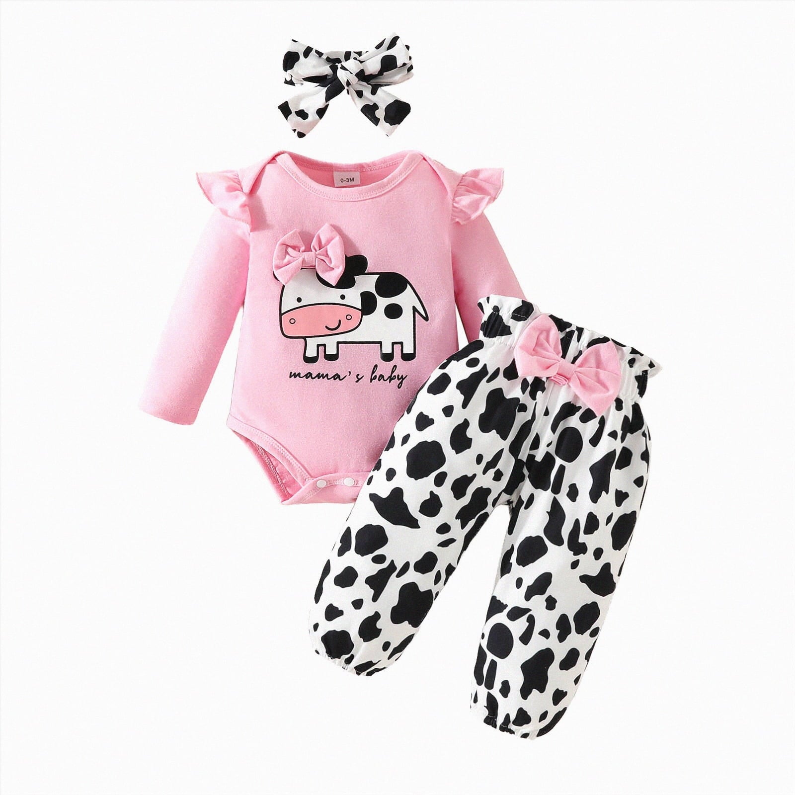 Gvdentm Preemie Newborn Clothes 3Months Infant Romper Fall Winter Outfits Gifts for Girls Cute Bell Bottoms Pant Sets(White,0-3 Months)