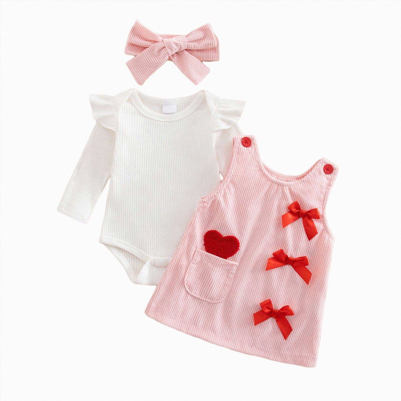 Gvdentm Preemie Newborn Clothes 3Months Infant Romper Fall Winter Outfits Gifts for Girls Cute Bell Bottoms Pant Sets(White,0-3 Months)