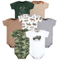 Hudson Baby Infant Boy Cotton Bodysuits 7pk, Safari, 12-18 Months