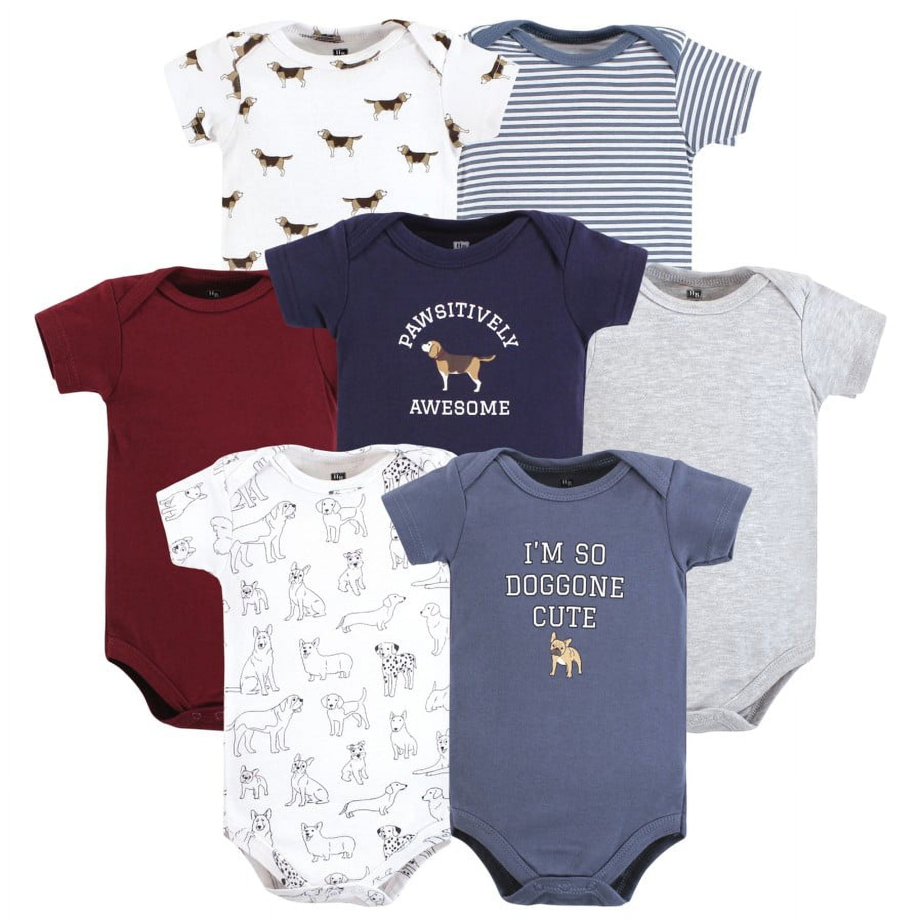 Hudson Baby Infant Boy Cotton Bodysuits 7pk, Safari, 12-18 Months