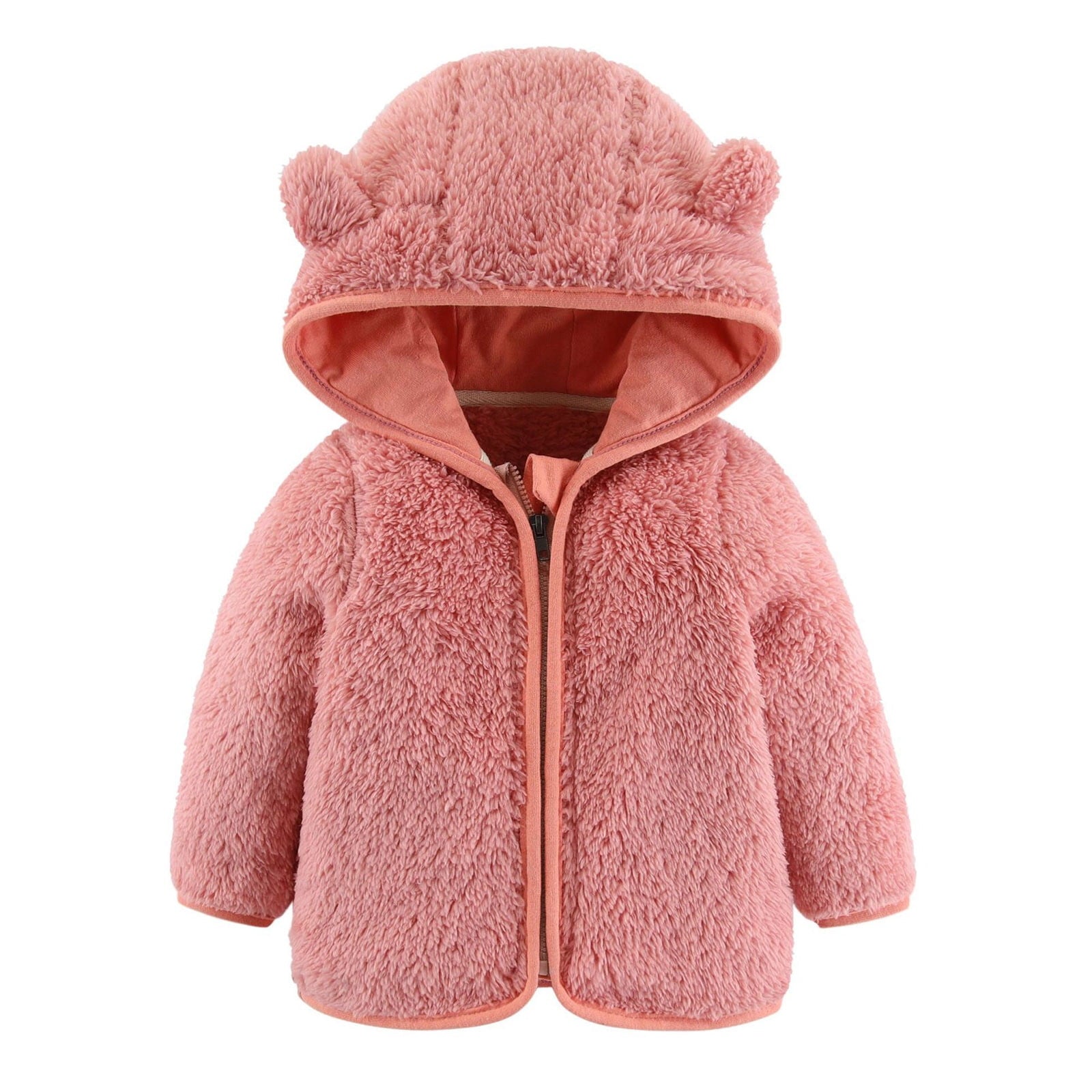 Jackets For Boy Baby Bear Ears Hooded Outerwear Zipper Warm Winter Coat (6 Months-12 Months)