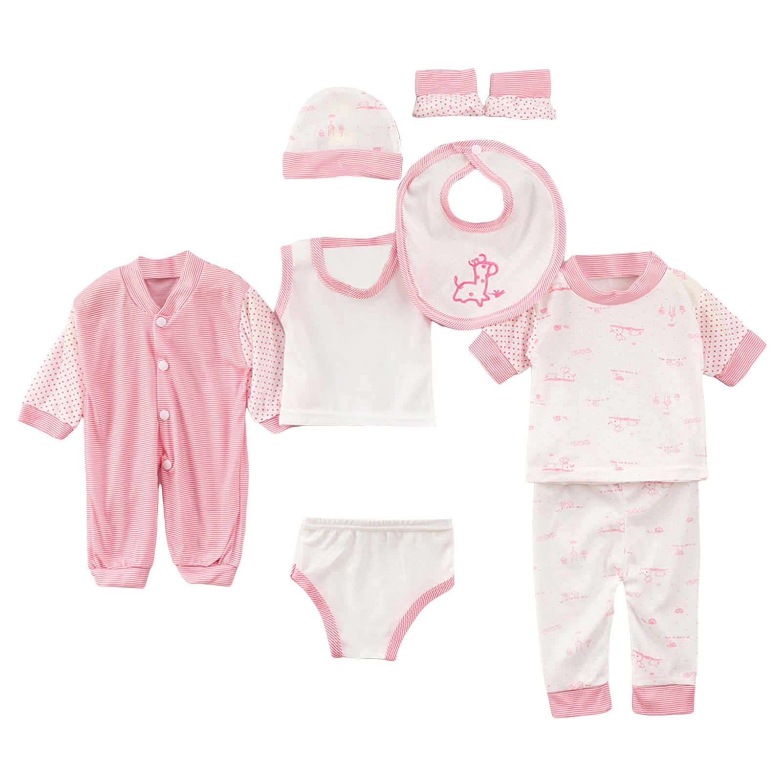 Ketyyh-chn99 Girl Clothes 5pcs Boy Clothes 0-3 Months Baby Outfits Pants Gifts Set,B