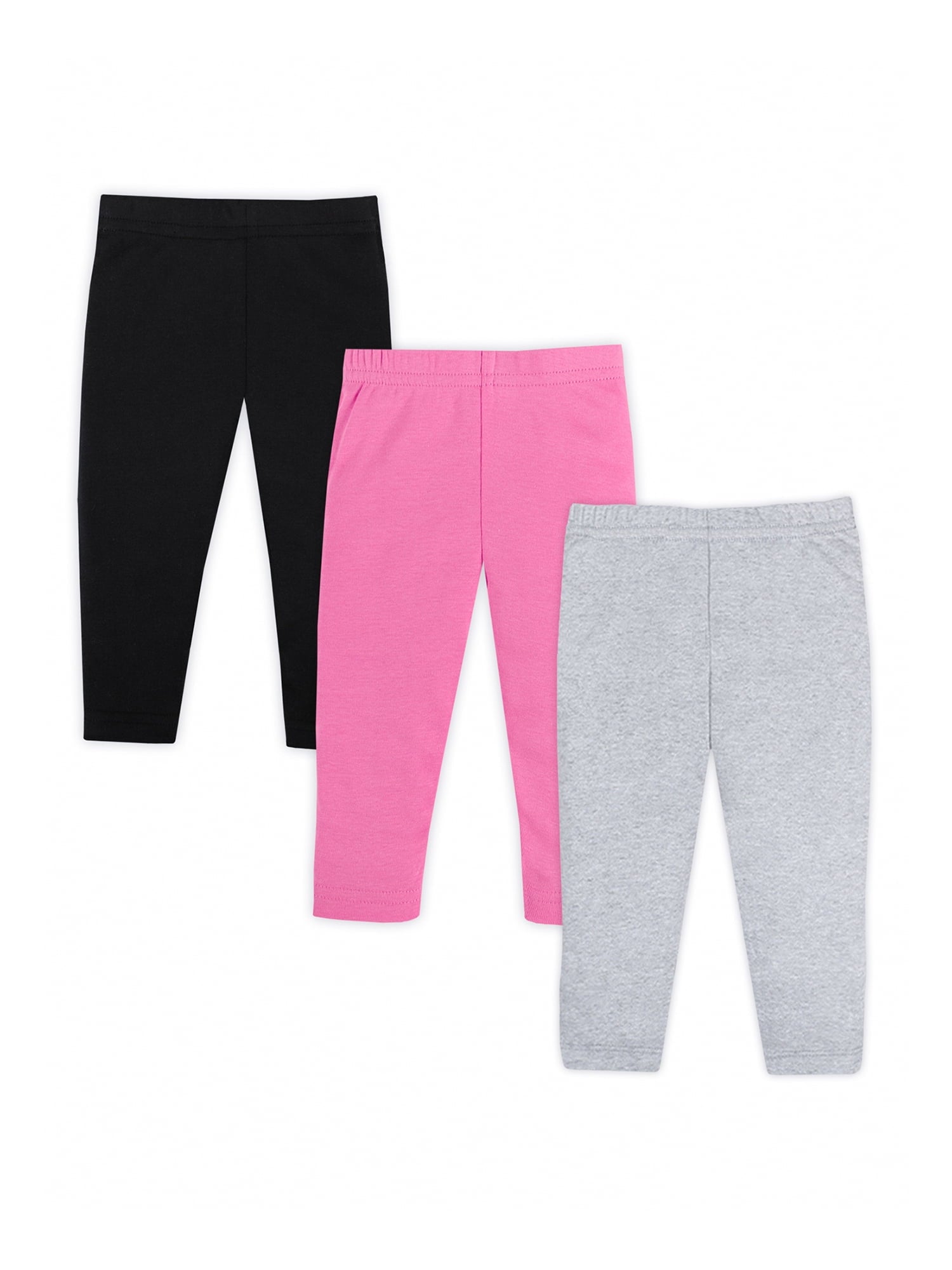 Little Star Organic Baby & Toddler Girl 3 Pk Leggings, Size Newborn-5T