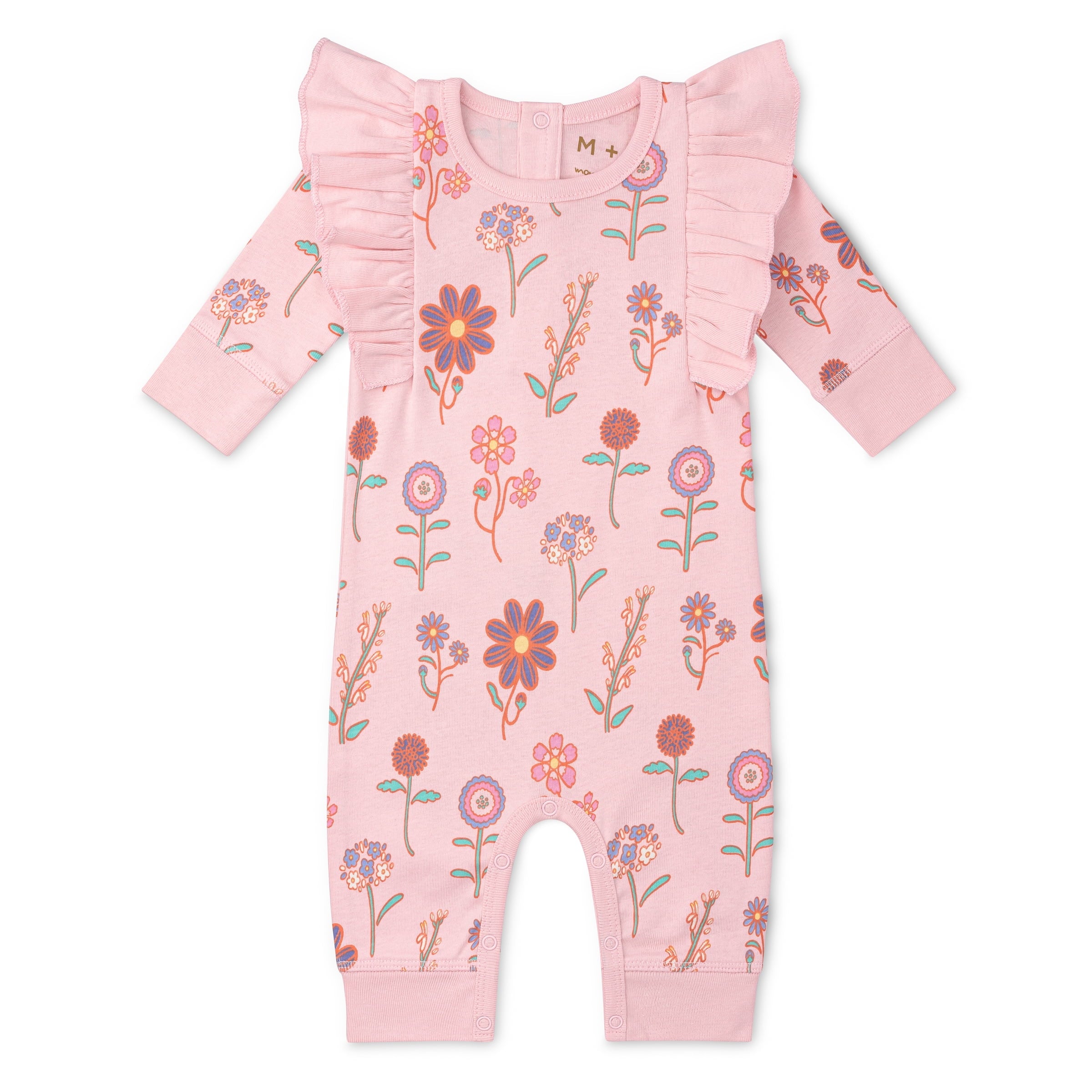 M+A by Monica + Andy, Organic Cotton Double Ruffle Romper, Sizes Newborn - 18-24 Months