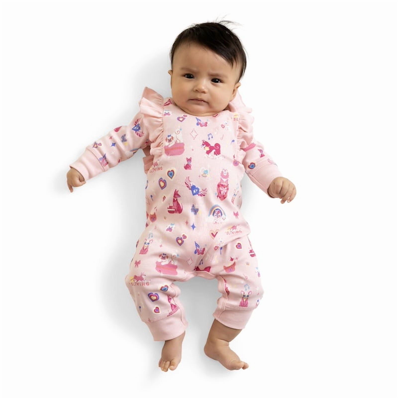 M+A by Monica + Andy, Organic Cotton Double Ruffle Romper, Sizes Newborn - 18-24 Months