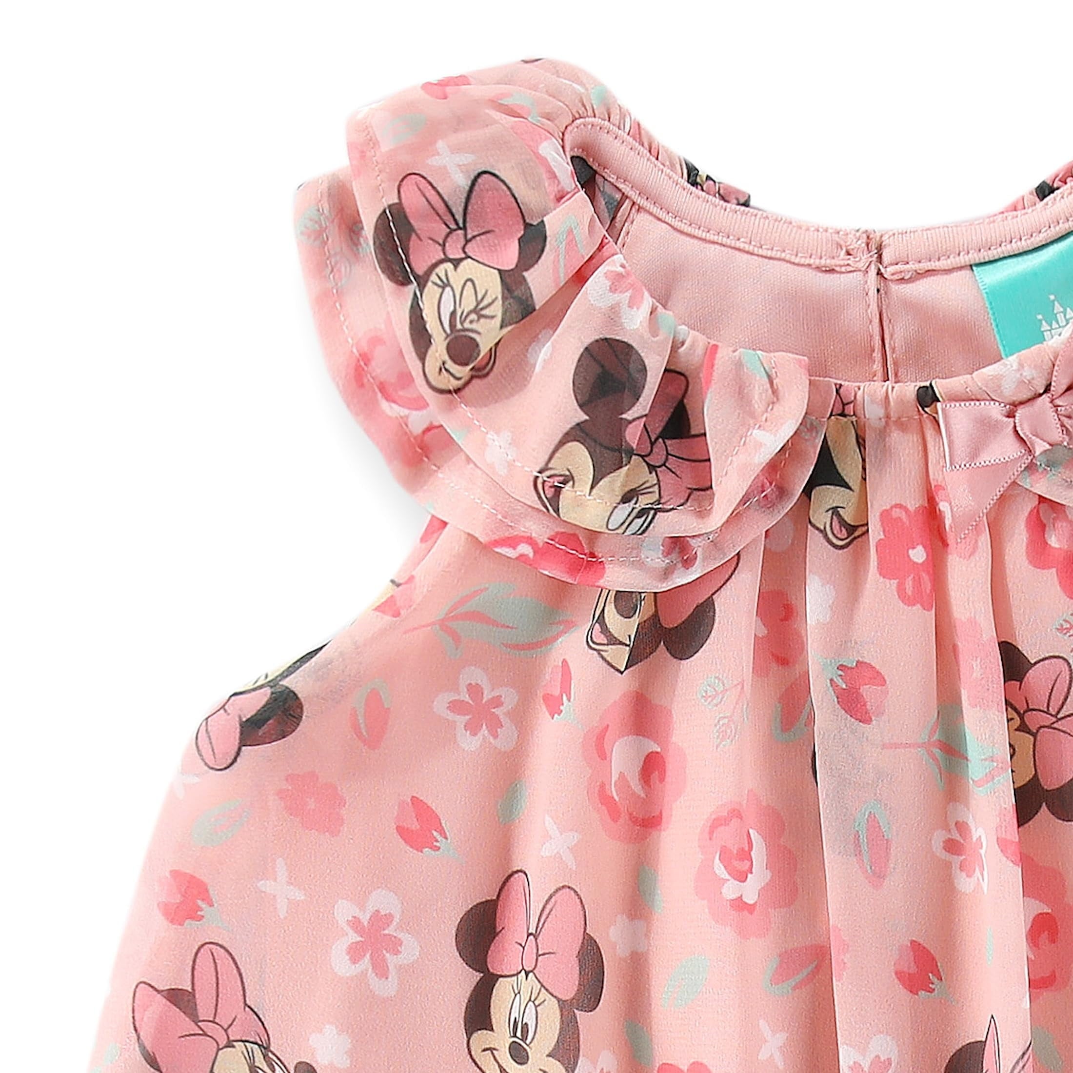 Disney Minnie Mouse All Over Print Chiffon Bubble Romper (Baby Girls), Sizes 3M-9M
