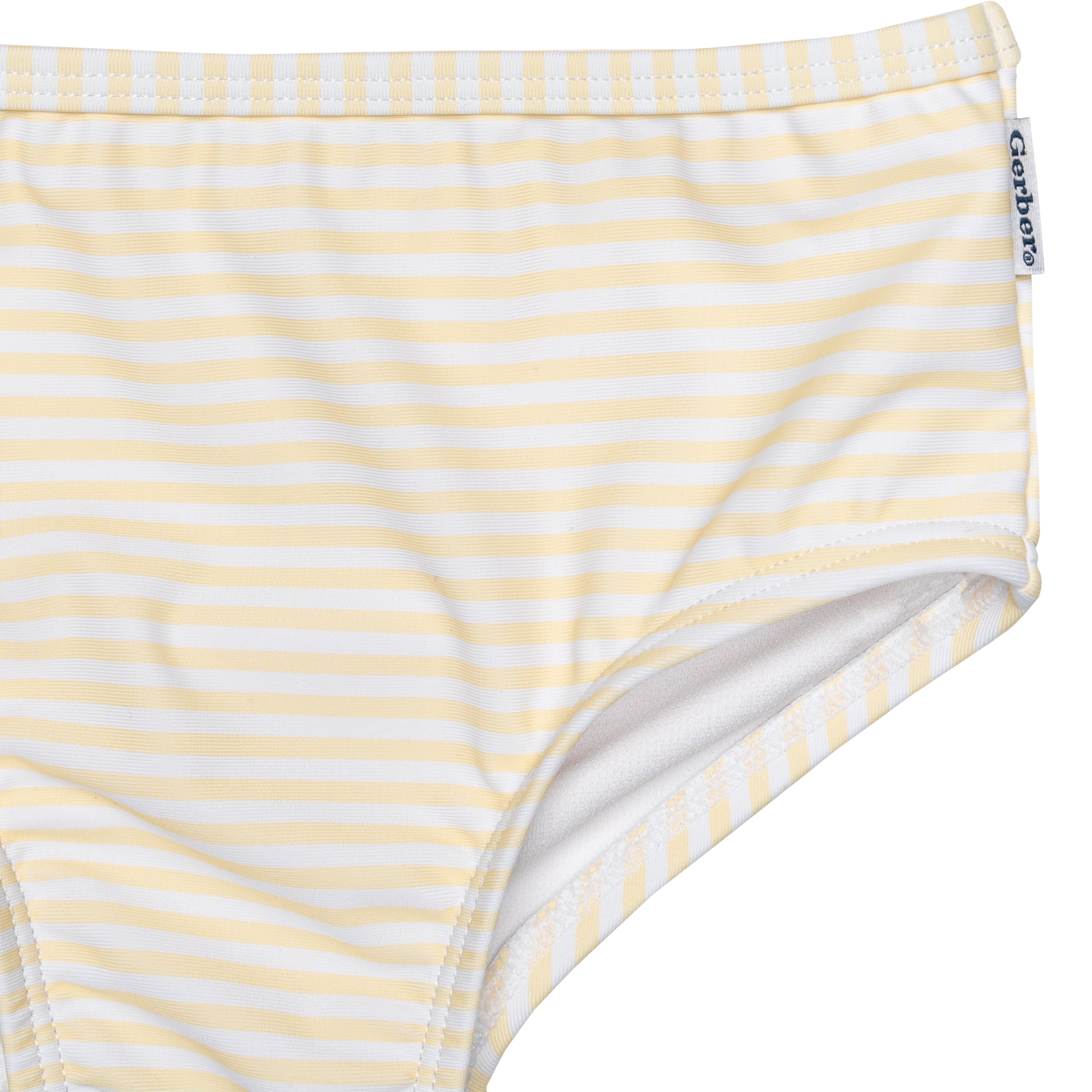 Gerber Baby and Toddler Girls Rashguard and Swimsuit Bottom, 2 Piece, Sizes 12 Months - 5T