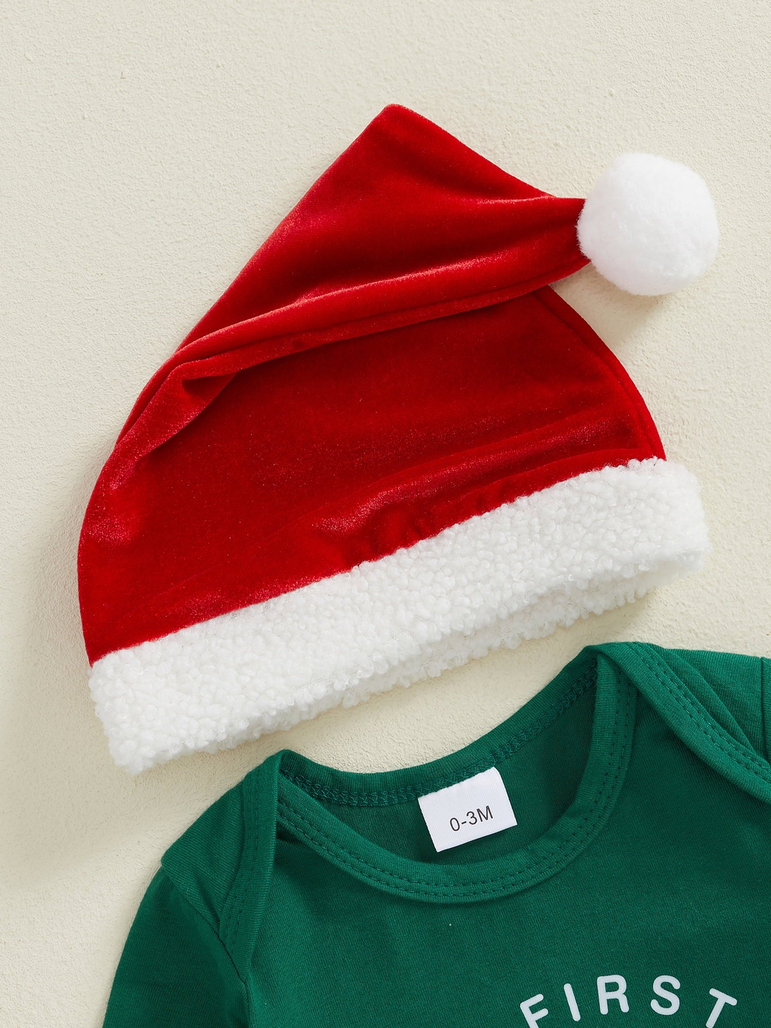 Elippeo Baby Boy Christmas Outfit, Long Sleeve Dots Printed Bow Tie Romper with Overall Pants and Hat Infant Outfit 3 6 9 12 18 Months