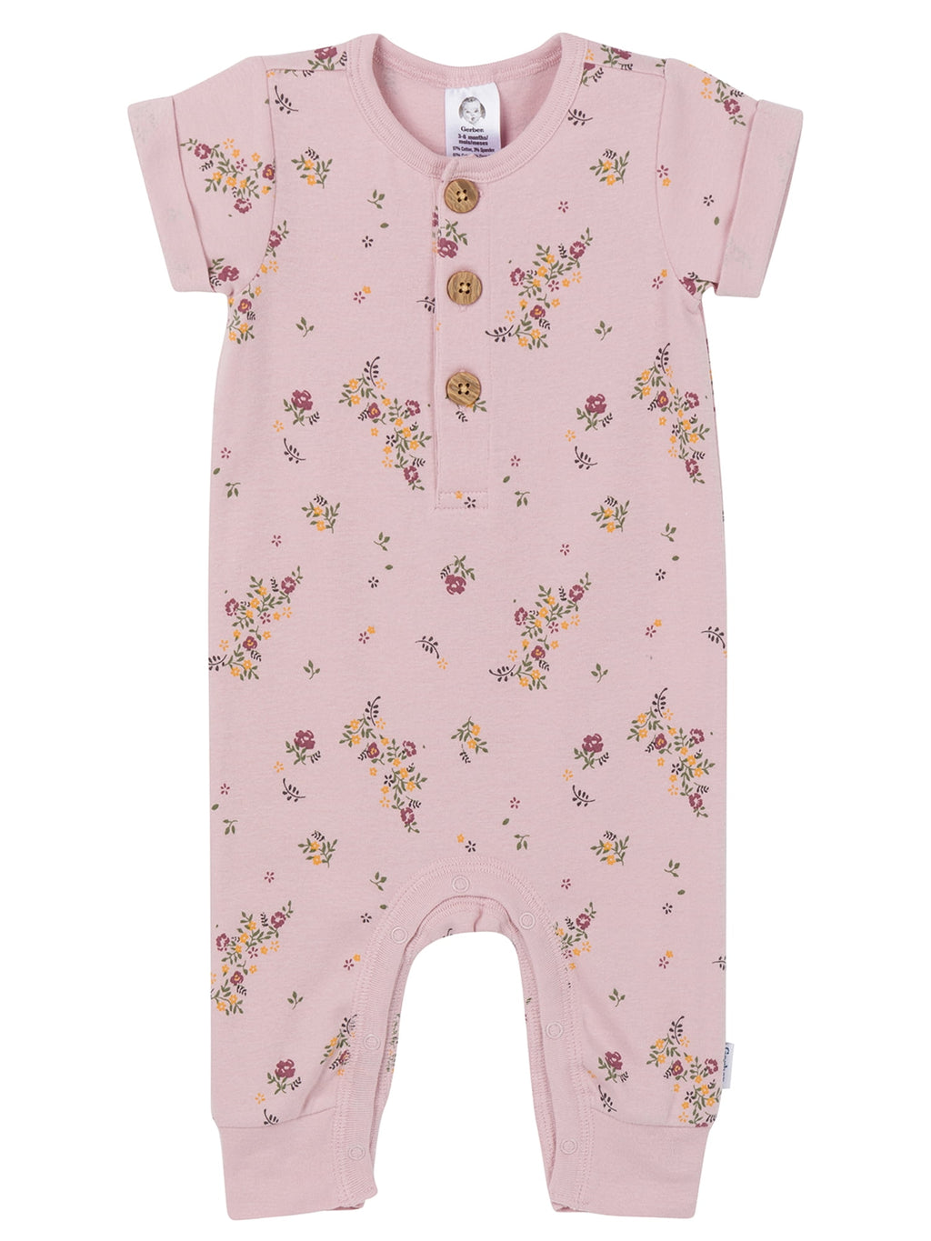 Gerber Baby Neutral Rompers, 2-Pack, Sizes Newborn - 24 Months