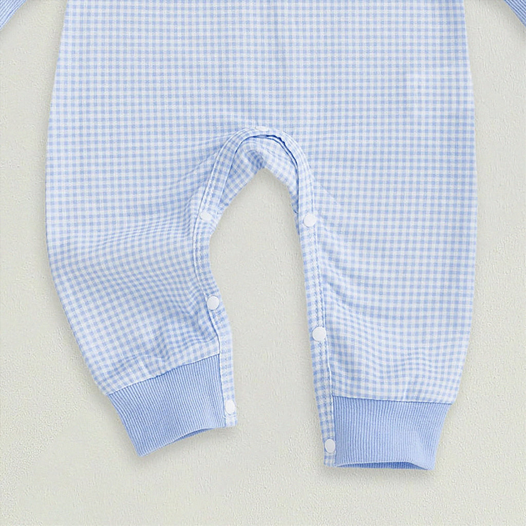 JUMEYU Newborn Winter Clothes Newborn Baby Boy Clothes Print Bodysuit Long Sleeve Jumpsuit Outfits Set 0 3 6 9 12 18 24 Months (Blue,3-6 Months)