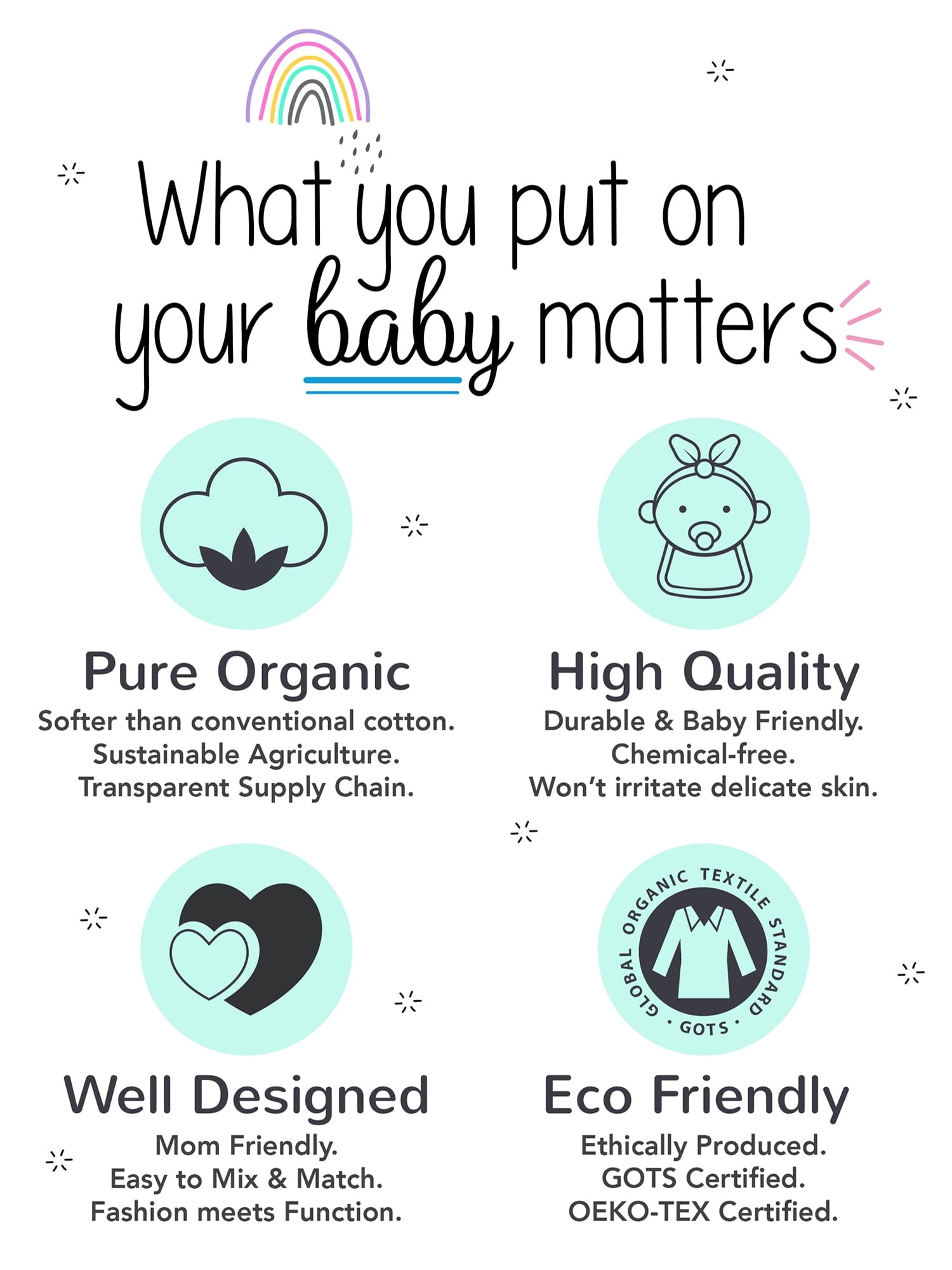 Little Star Organic Baby & Toddler Girl 3 Pk Leggings, Size Newborn-5T