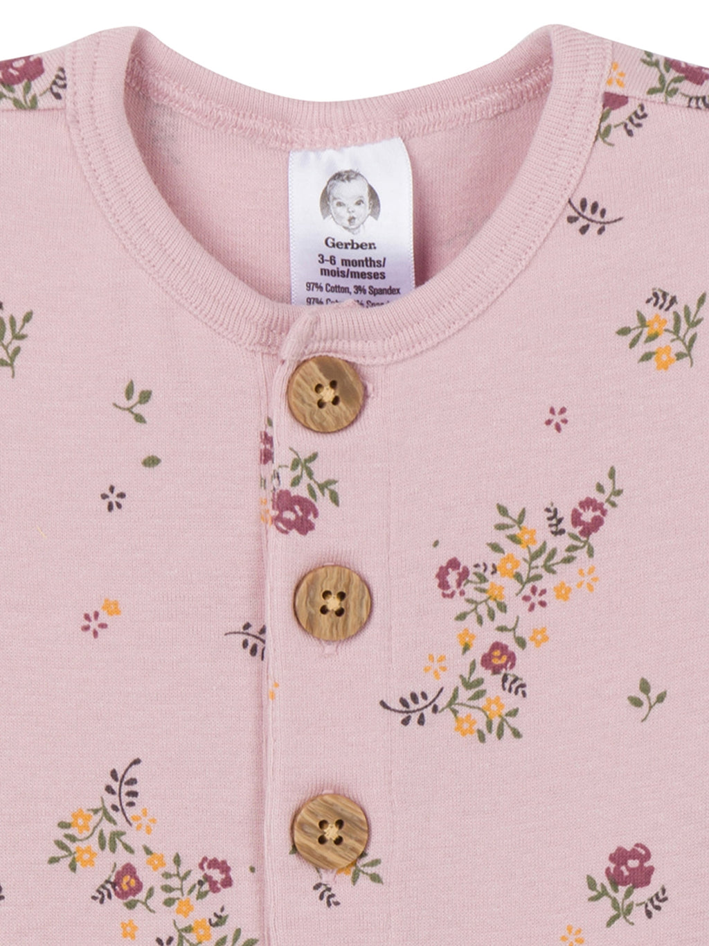 Gerber Baby Neutral Rompers, 2-Pack, Sizes Newborn - 24 Months