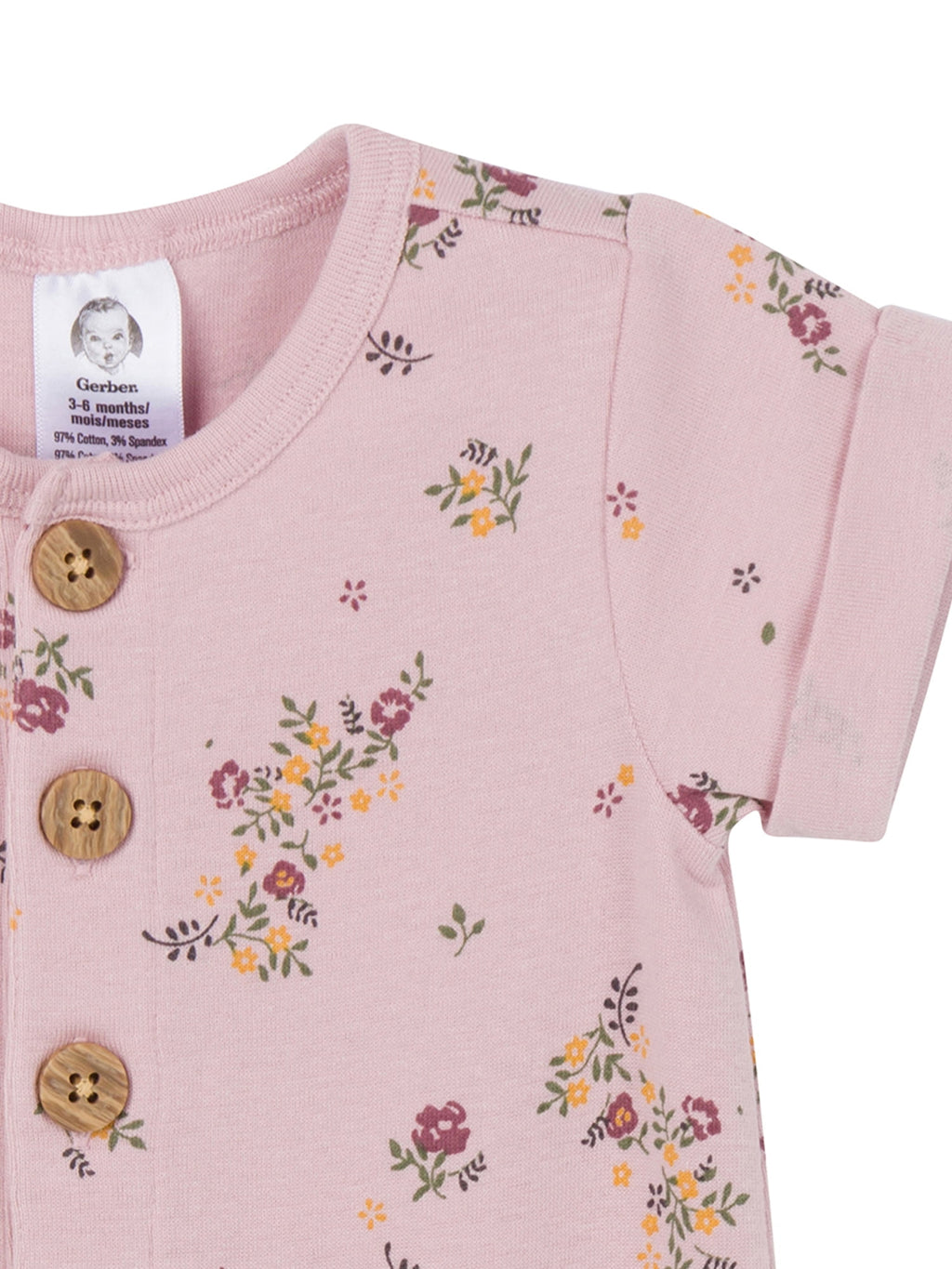 Gerber Baby Neutral Rompers, 2-Pack, Sizes Newborn - 24 Months