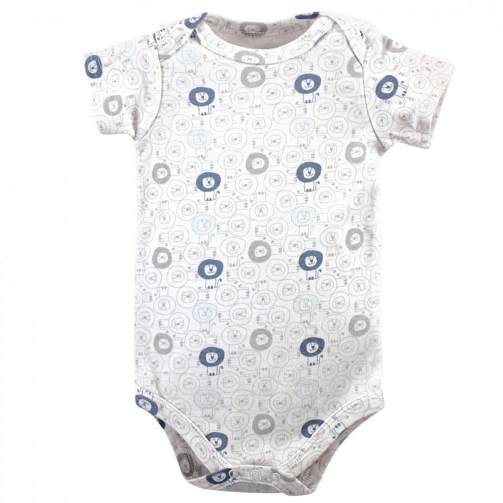 Hudson Baby Infant Boy Cotton Bodysuits 7pk, Safari, 12-18 Months